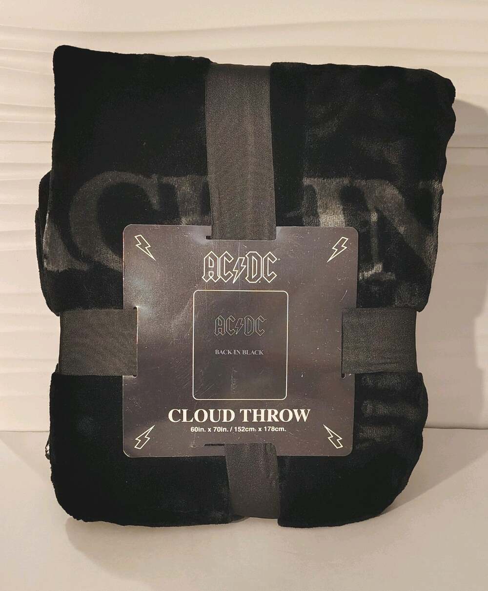 AC/DC Back In Black Luxury Cloud Throw Blanket 60" x 70" Group Rock Band